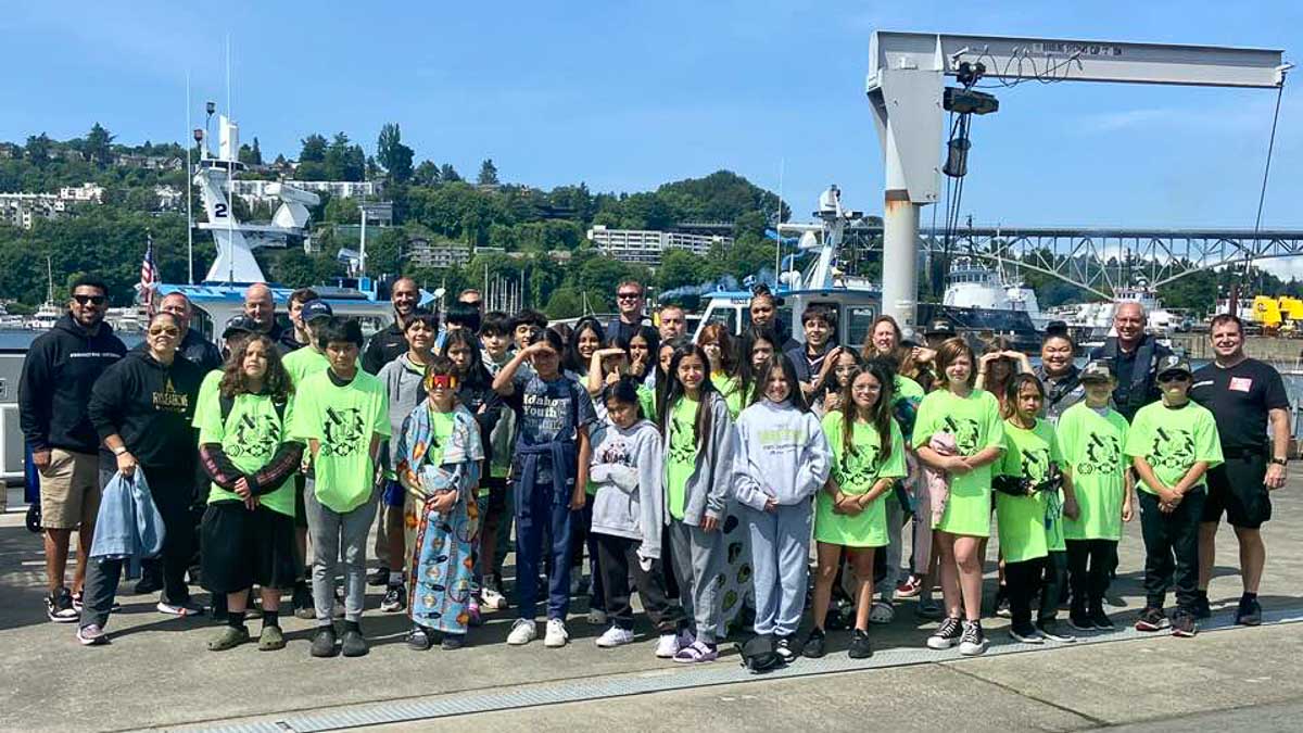 Youth outing on a pier.